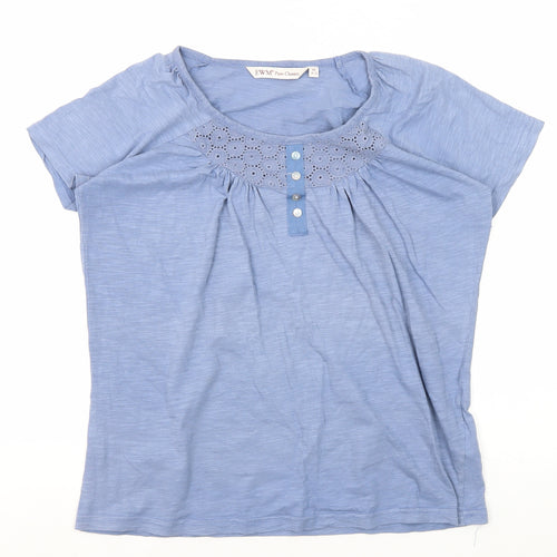 EWM Women's Blue Basic T-Shirt, Size M, Cotton