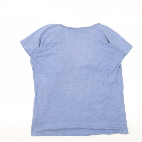 EWM Women's Blue Basic T-Shirt, Size M, Cotton