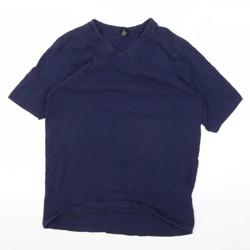 Donnay Men's Blue V-Neck T-Shirt Medium Cotton