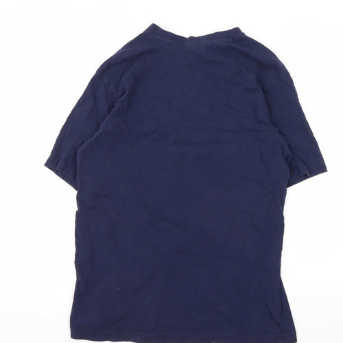 Donnay Men's Blue V-Neck T-Shirt Medium Cotton