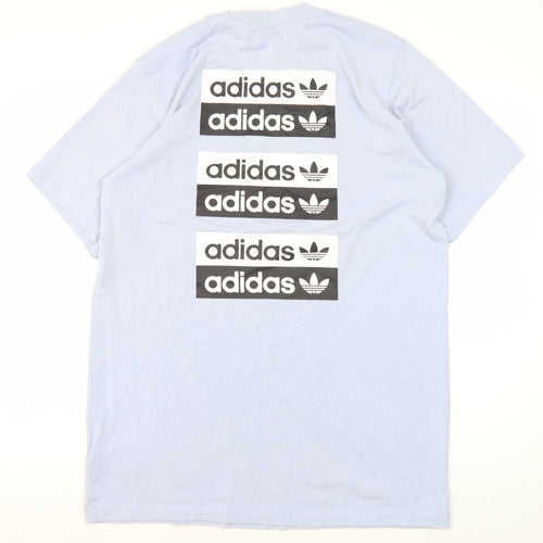 Adidas Women's Blue Basic T-Shirt - Size L, Crew Neck