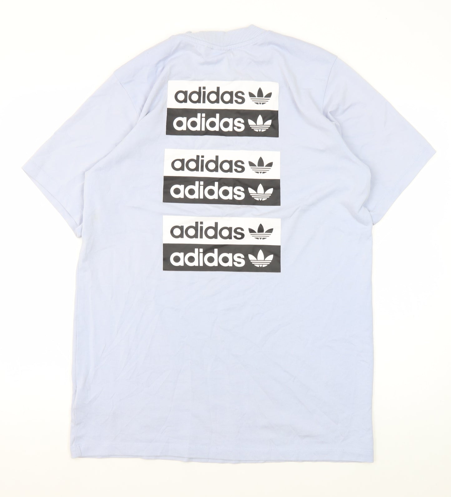 Adidas Women's Blue Basic T-Shirt - Size L, Crew Neck