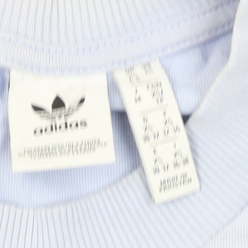 Adidas Women's Blue Basic T-Shirt - Size L, Crew Neck