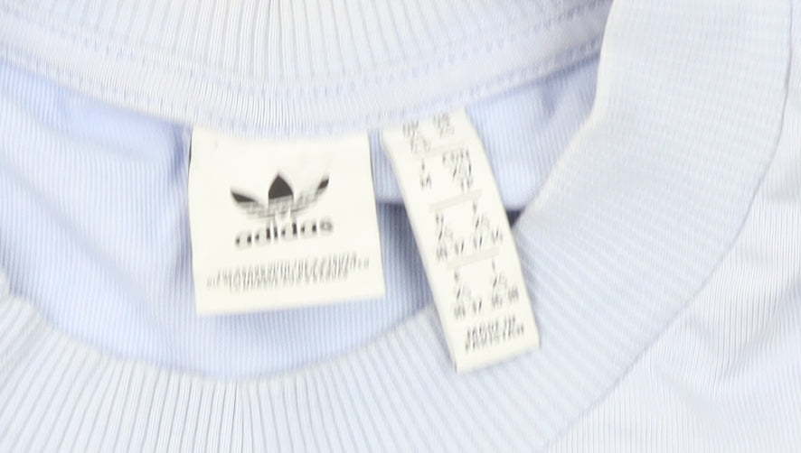 Adidas Women's Blue Basic T-Shirt - Size L, Crew Neck