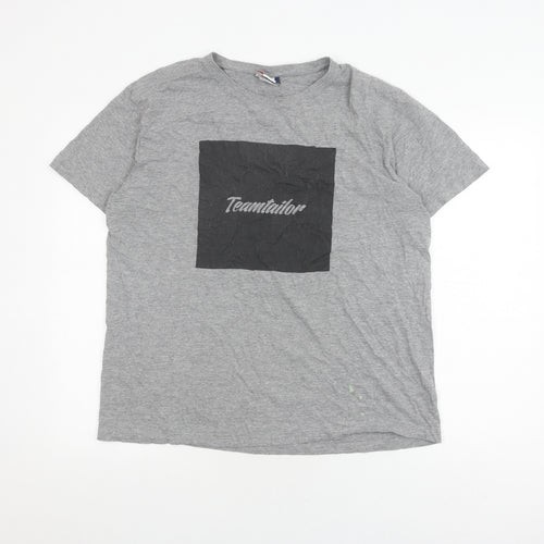 Clique Men's Grey XL Logo T-Shirt, Crew Neck, Casual Wear