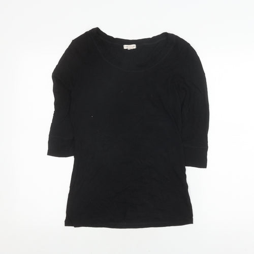 Zenana Womens Black 3/4 Sleeve Top M
