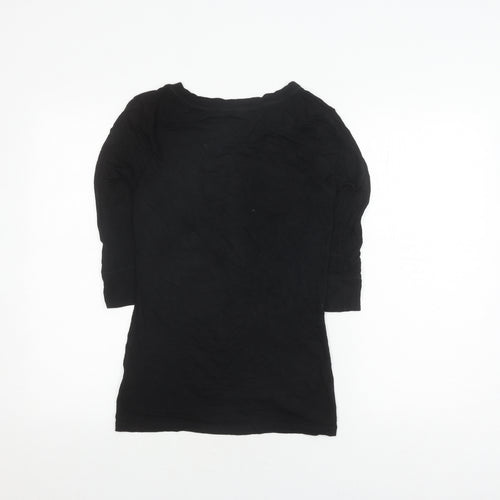 Zenana Womens Black 3/4 Sleeve Top M