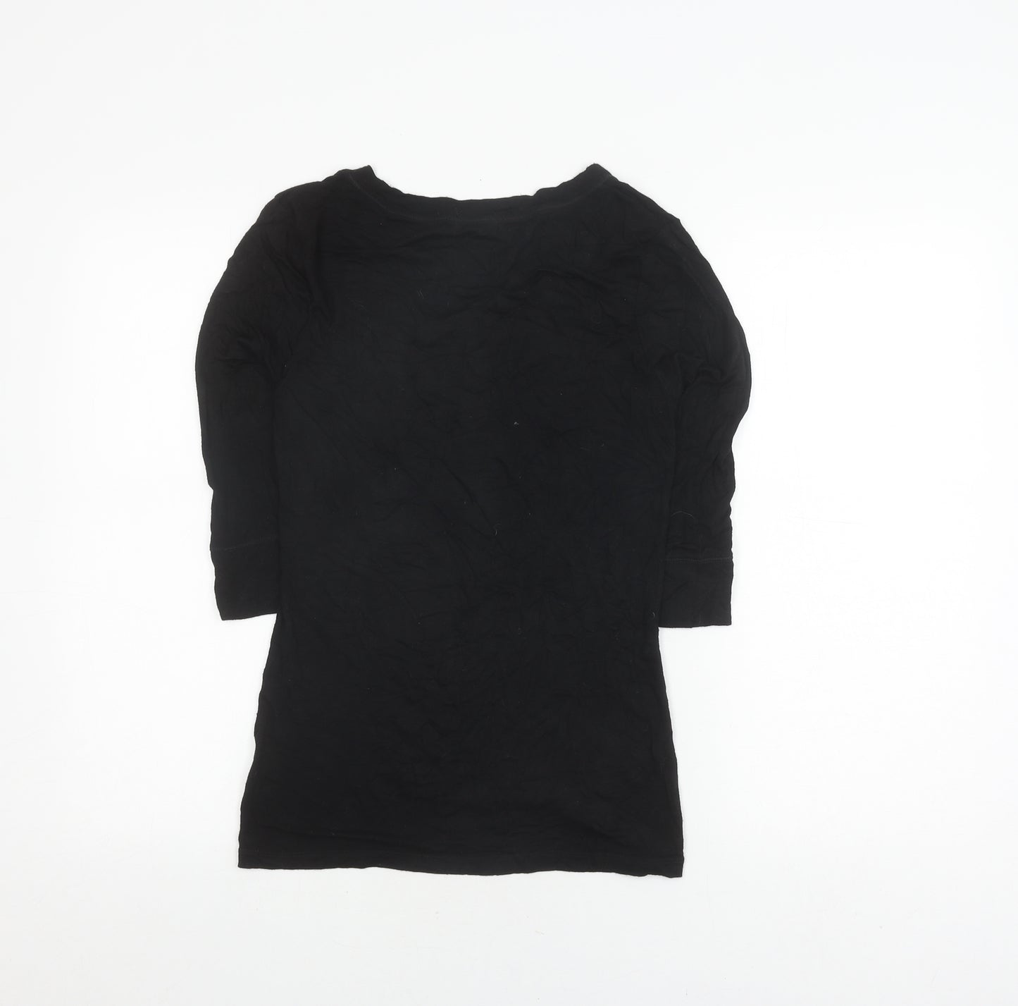 Zenana Womens Black 3/4 Sleeve Top M