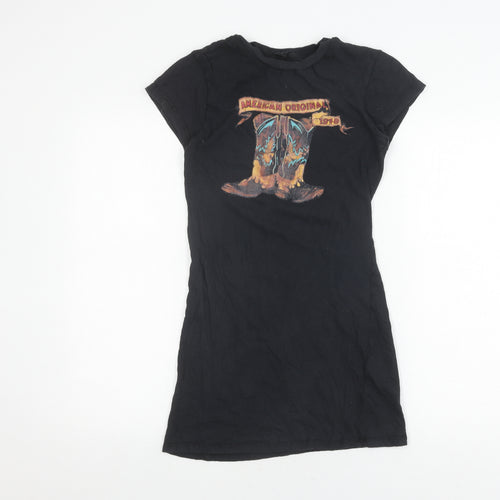 Tultex Unisex Black Crew Neck T-Shirt, Size L, Casual Style