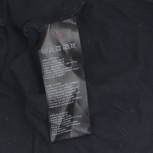 Tultex Unisex Black Crew Neck T-Shirt, Size L, Casual Style