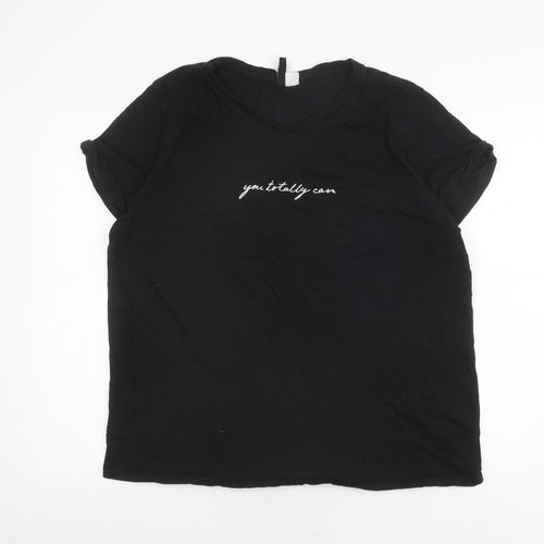 Divided Black Unisex XL T-Shirt Crew Neck Casual