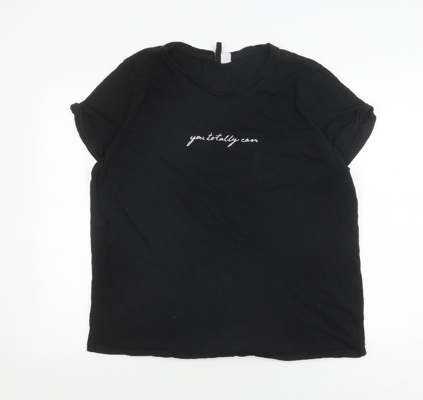 Divided Black Unisex XL T-Shirt Crew Neck Casual