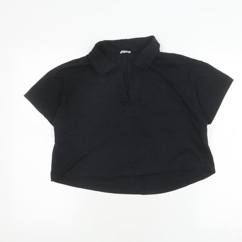Cotton On Women's Black Polo Shirt M Casual