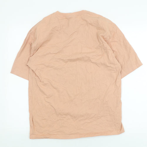 Adidas Unisex Beige Cotton T-Shirt Size L Crew Neck
