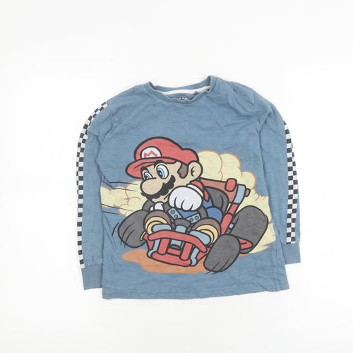 Next Boys Blue Mario Long Sleeve Graphic T-Shirt 6 Years
