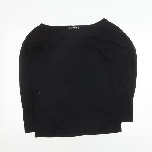 odosalii Women's Black Boat Neck Pullover Jumper M