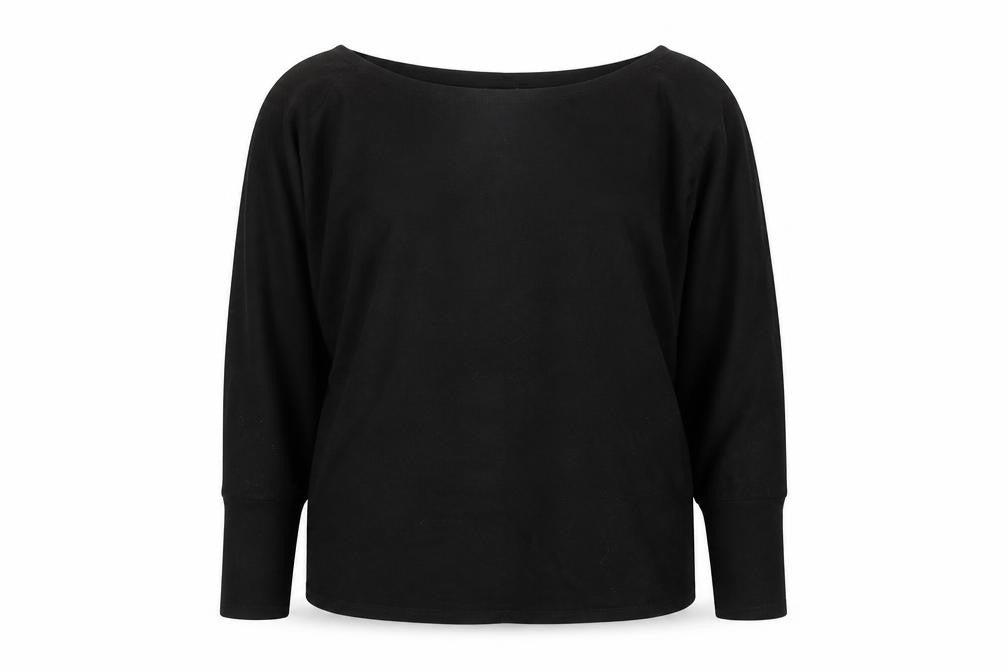 Front view of odosalii Women's Black Boat Neck jumper M