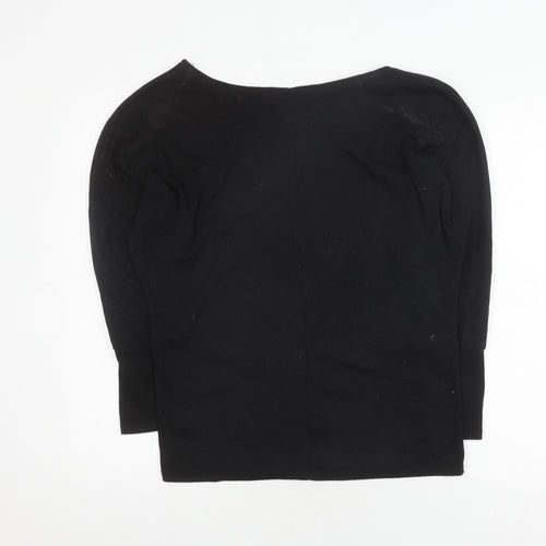 odosalii Women's Black Boat Neck Pullover Jumper M