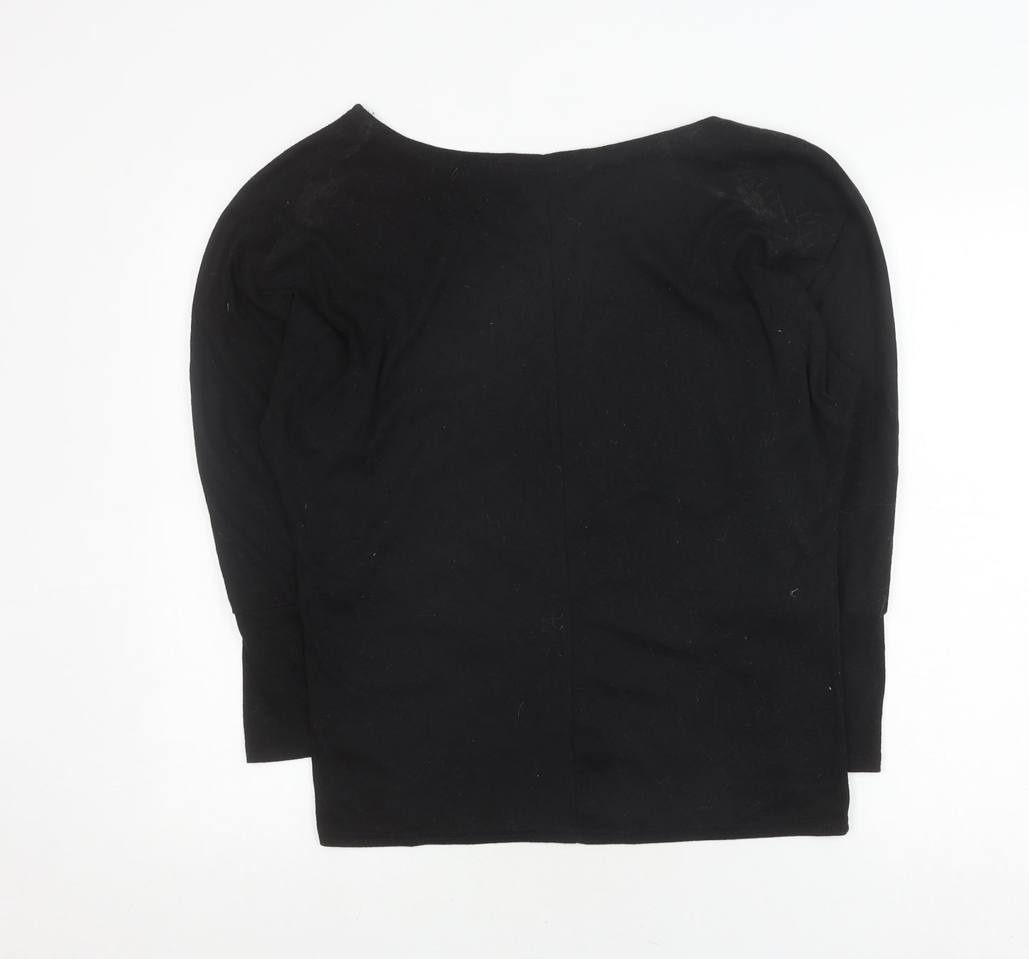 odosalii Women's Black Boat Neck Pullover Jumper M