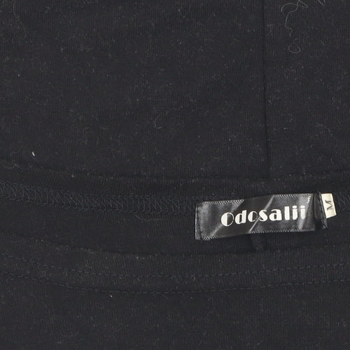 odosalii Women's Black Boat Neck Pullover Jumper M