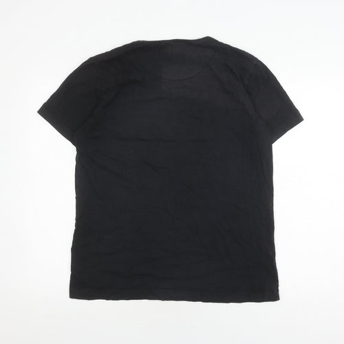 Pretty Green Men's Black Graphic T-Shirt - Size L