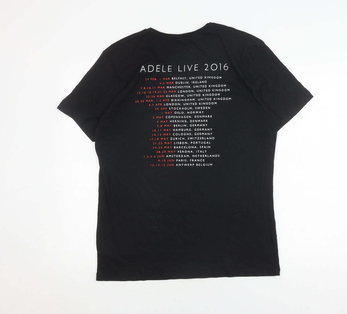 Continental Unisex Black Cotton Adele Music T-Shirt L