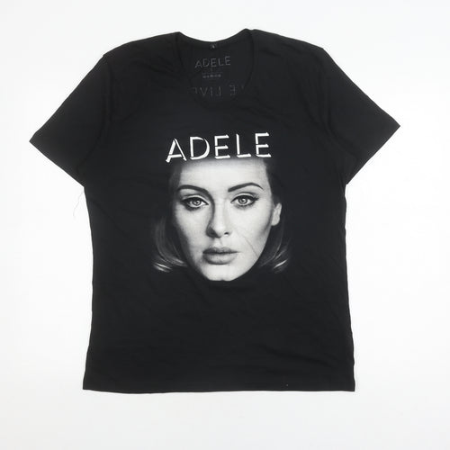 Adele 2016 Women's Black Music Graphic T-Shirt L