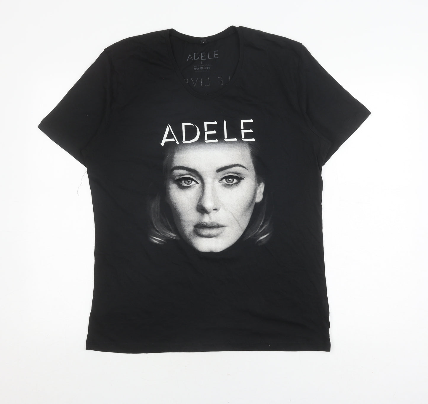 Adele 2016 Women's Black Music Graphic T-Shirt L
