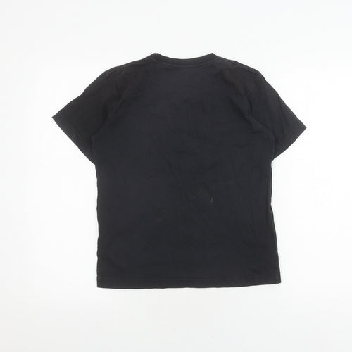 DC Shoes Boys Black T-Shirt Medium Casual Logo Crew Neck
