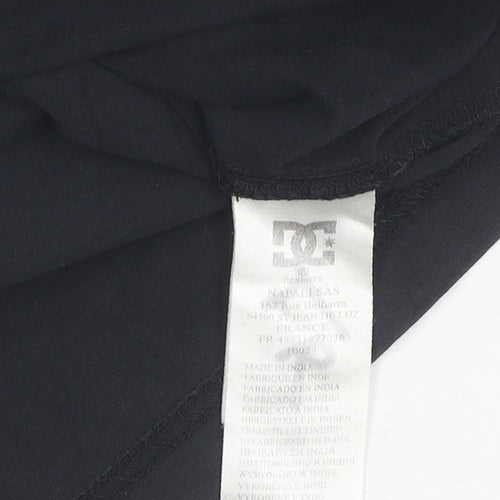 DC Shoes Boys Black T-Shirt Medium Casual Logo Crew Neck