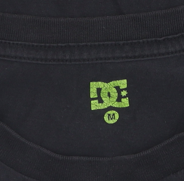 DC Shoes Boys Black T-Shirt Medium Casual Logo Crew Neck