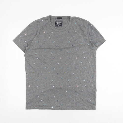 Abercrombie & Fitch Men's Grey Nautical T-Shirt, Size S