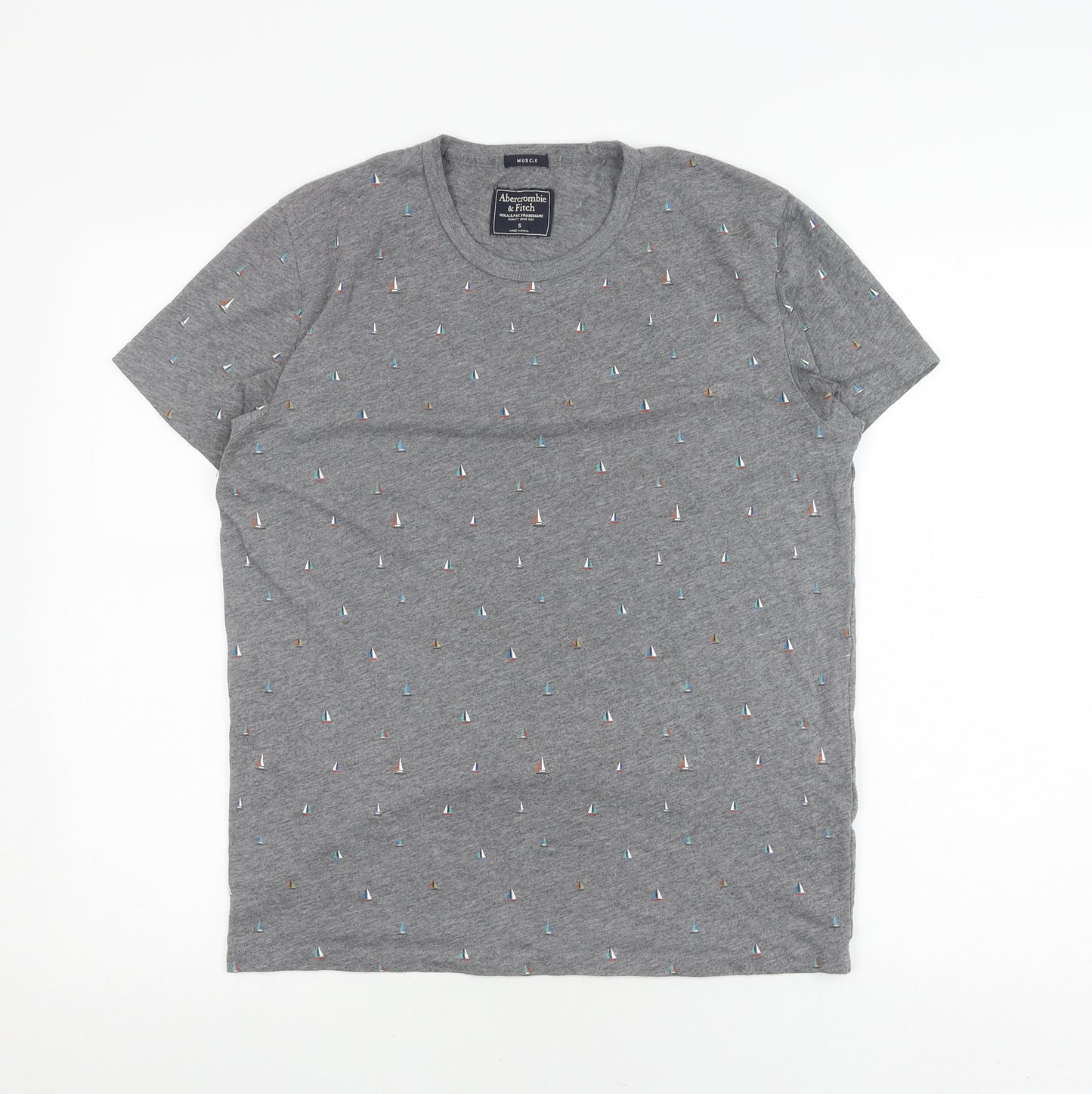 Abercrombie & Fitch Men's Grey Nautical T-Shirt, Size S