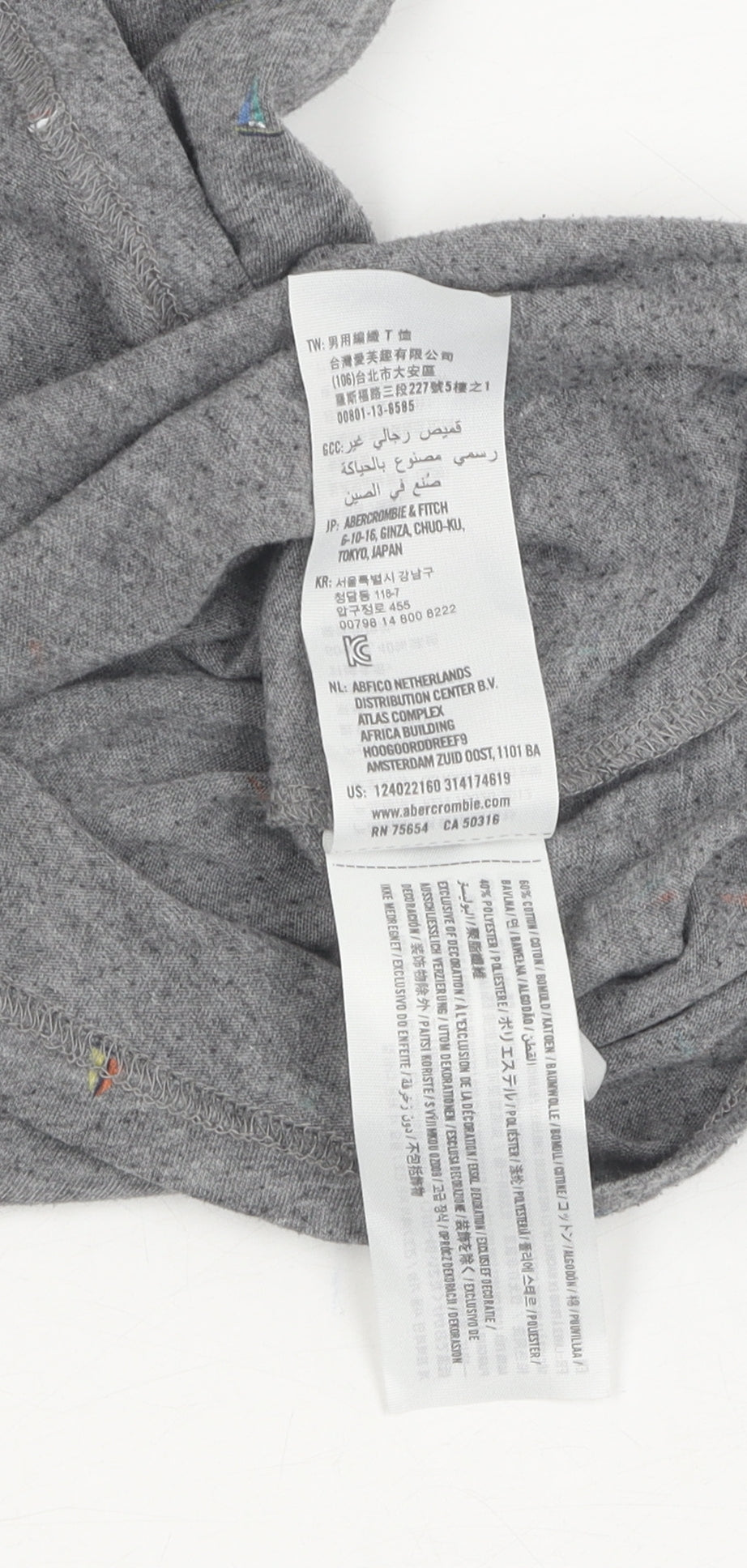 Abercrombie & Fitch Men's Grey Nautical T-Shirt, Size S