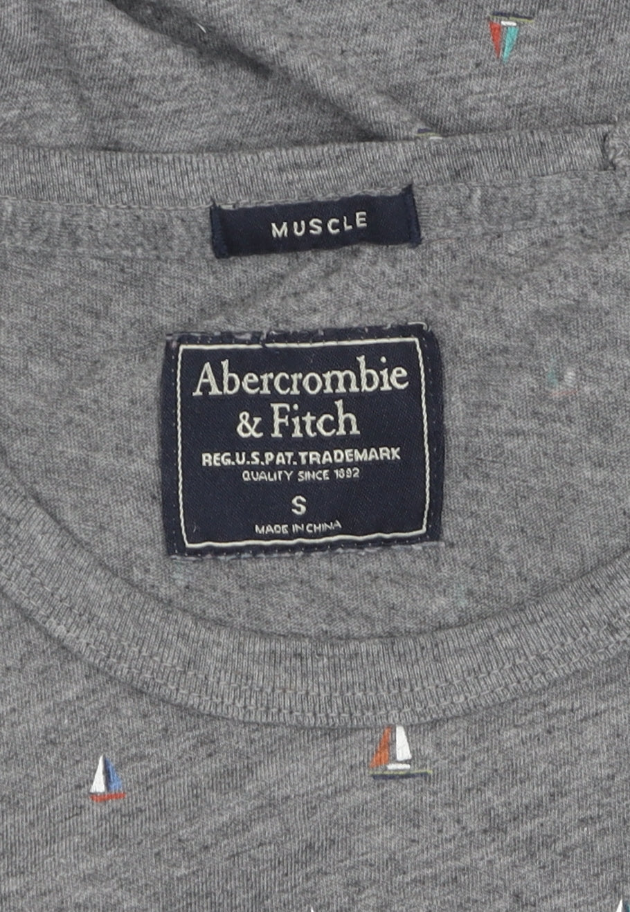 Abercrombie & Fitch Men's Grey Nautical T-Shirt, Size S