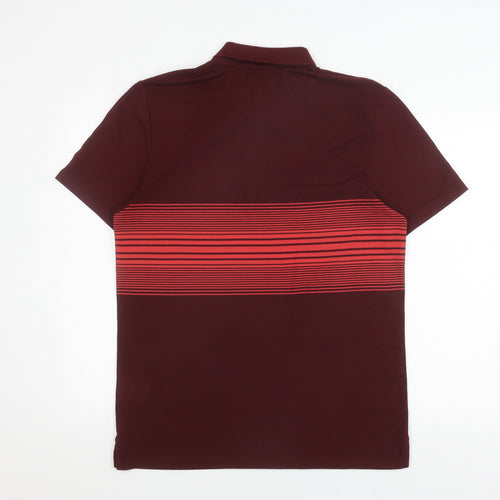 Lyle & Scott Men's Red Polo Shirt, Size L, Striped