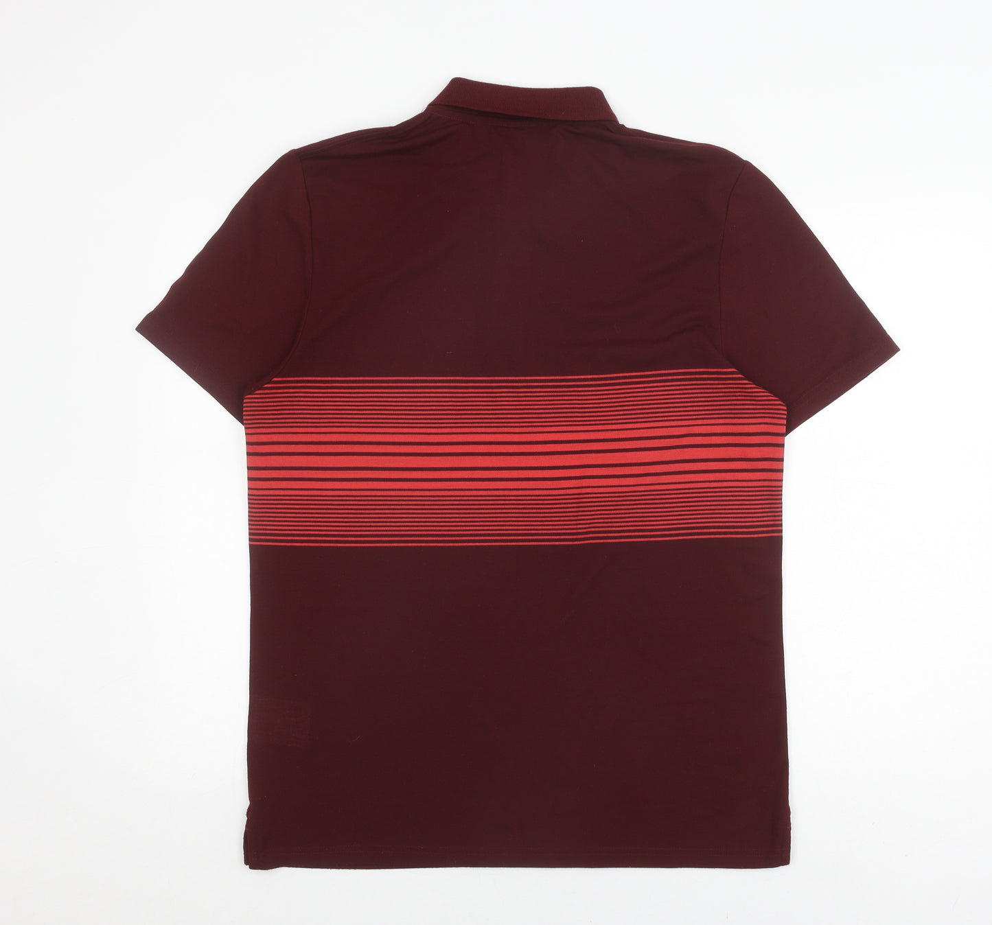Lyle & Scott Men's Red Polo Shirt, Size L, Striped