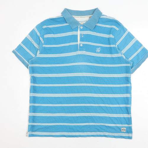 Ted Baker Men's Blue Striped Polo Shirt, Size 5