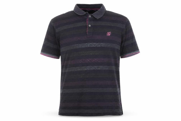 Ted Baker Men's Black Striped Polo Shirt, Size L
