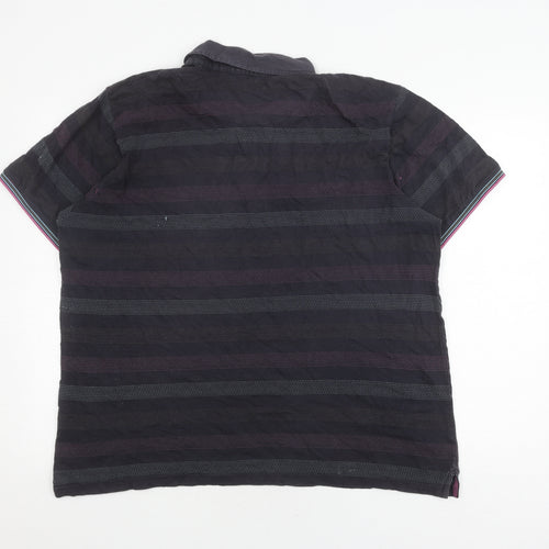 Ted Baker Men's Black Striped Polo Shirt, Size L