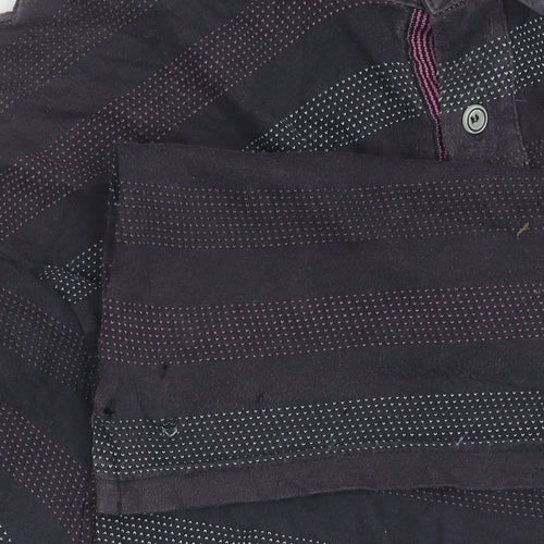 Ted Baker Men's Black Striped Polo Shirt, Size L