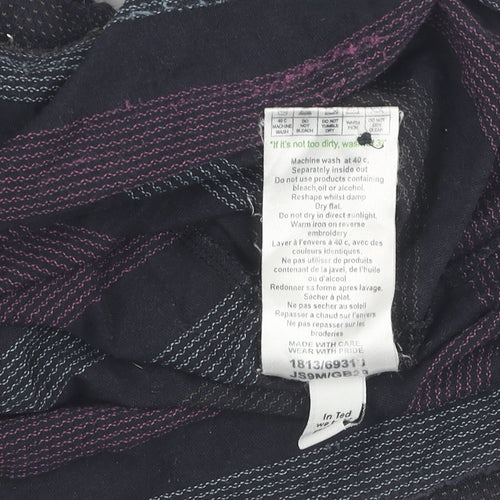 Ted Baker Men's Black Striped Polo Shirt, Size L