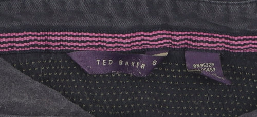 Ted Baker Men's Black Striped Polo Shirt, Size L