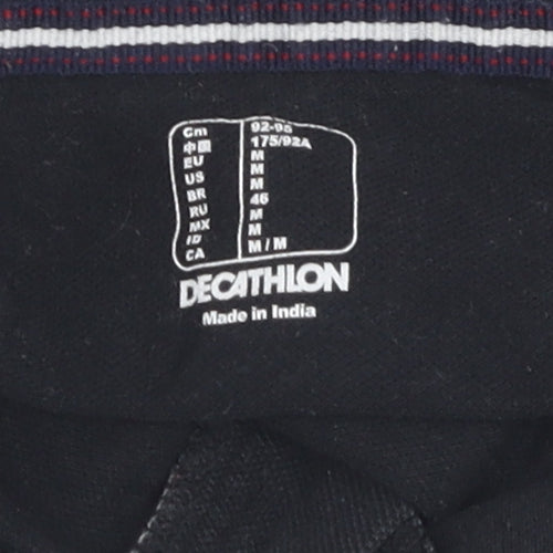 Decathlon Men's Black M Polo Shirt, Casual Cotton