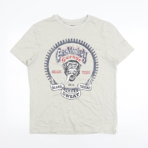 Gas Monkey Garage Men's Grey T-Shirt Medium