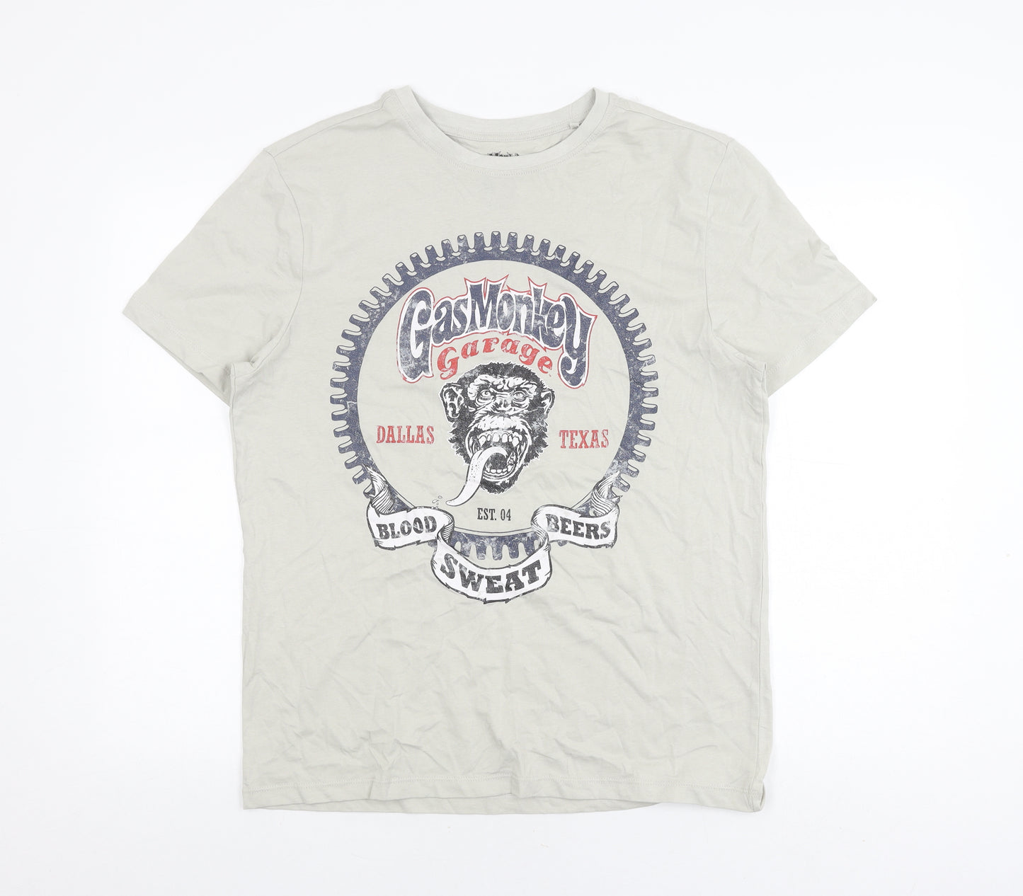 Gas Monkey Garage Men's Grey T-Shirt Medium