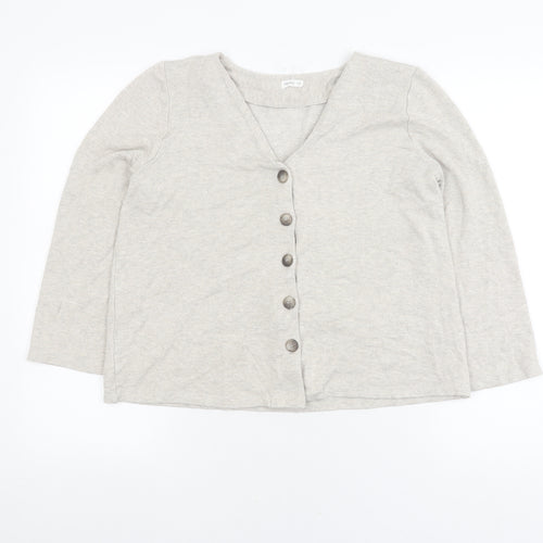 Oysho Women's Grey Cardigan Size S V-Neck Button