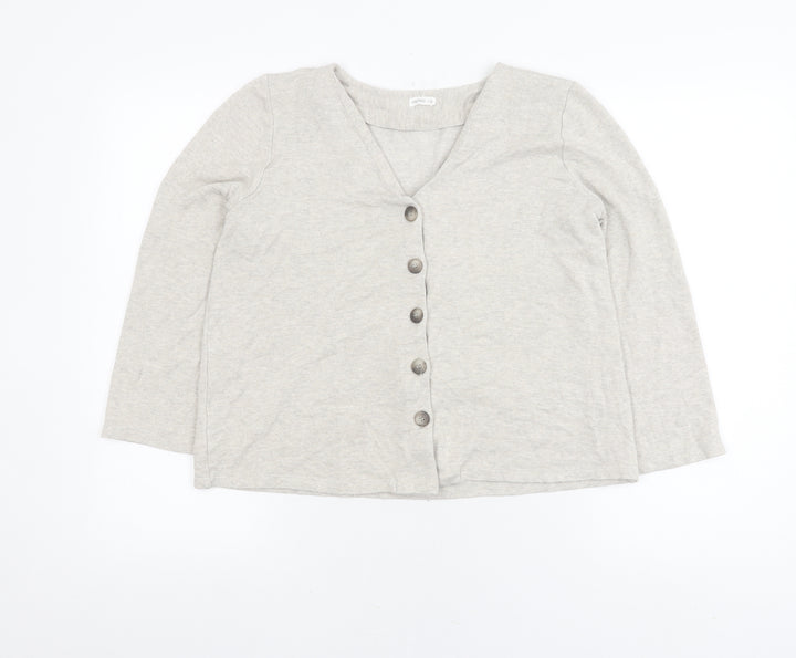 Oysho Women's Grey Cardigan Size S V-Neck Button