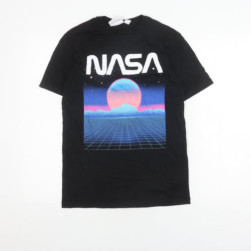 NASA Men's Black S Space Graphic Print T-Shirt