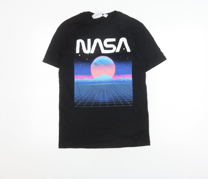 NASA Men's Black S Space Graphic Print T-Shirt